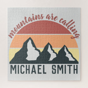 Puzzle Les montagnes pastel vintages appellent le monogra