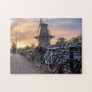 Puzzle Les moulins à vent d'Amsterdam Holland. Jigsaw Puz