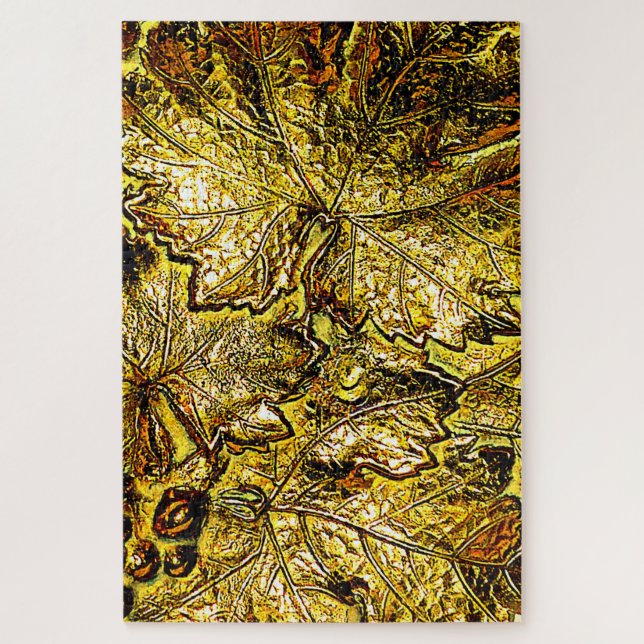 PUZZLE LES PLUS DIFFICILES FEUILLES DE CÉRÉALITÉS D'OR AU (Vertical)