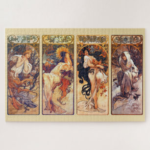 Puzzle Les Quatre Saisons 1897 : Un Art Nouveau de Mucha