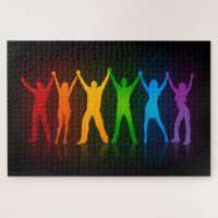 Les six silhouettes debout de Slipperyjoe, bras le
