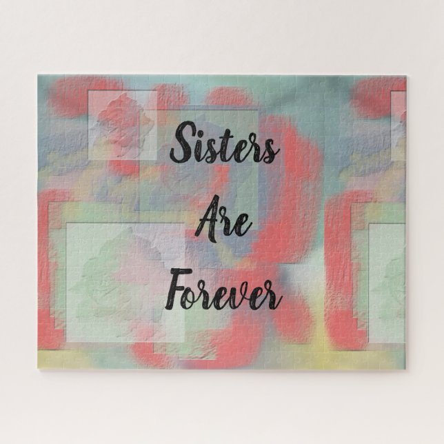 Puzzle Les soeurs sont Forever Pastel Rose Motif Floral (Horizontal)
