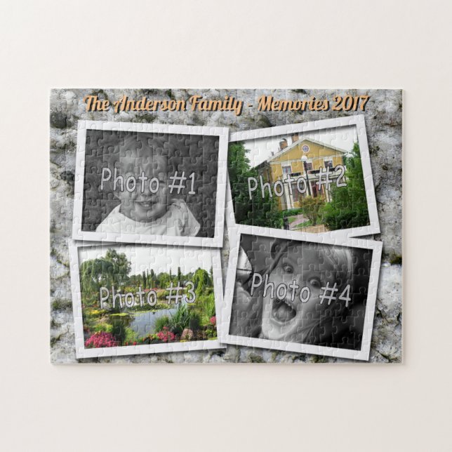 Puzzle Les souvenirs de famille 4 photos faites sur (Horizontal)