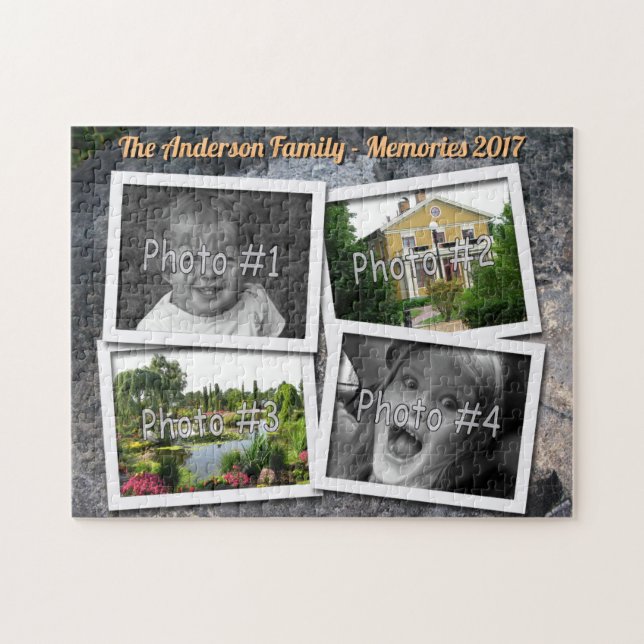 Puzzle Les souvenirs de famille 4 photos faites sur (Horizontal)