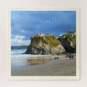 Puzzle Les surfeurs sur la plage de Newquay
