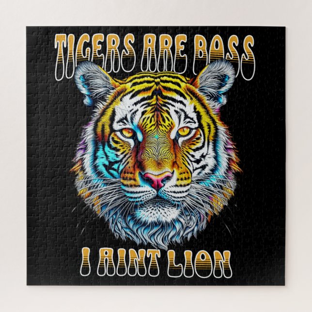 Puzzle Les tigres sont les patrons, je tiens Lion Drôle C (Vertical)