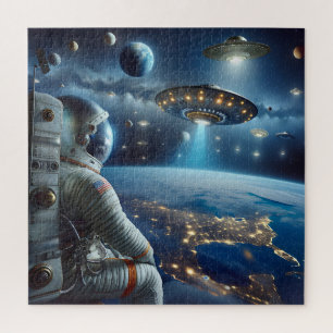 Puzzle Les vaisseaux spatiaux et un astronaute dans l'esp