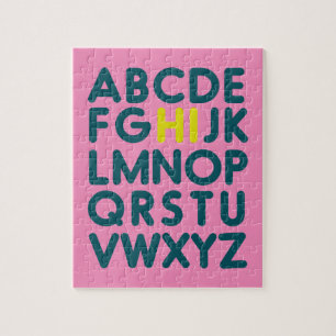 Puzzle Lettre alphabet simple en rose