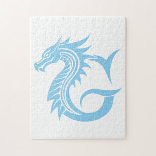 Puzzle Lettre G de style dragon, alphabet du dragon, mono