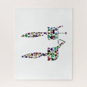 Puzzle LETTRE HÉBRAÏQUE 'CHET' en diamants et pierres pré