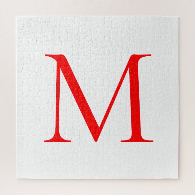 Puzzle Lettre initiale rouge blanc monogrammed profession (Vertical)