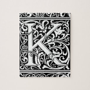 Puzzle Lettre K Monogramme Art Nouveau Médiéval