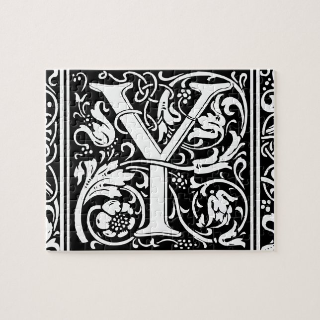 Puzzle Lettre Y Monogramme médiéval Art Nouveau (Horizontal)