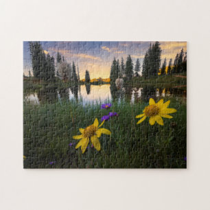 Puzzle Lever de soleil serein au-dessus d'un étang du
