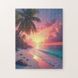 Puzzle Lever de soleil sur une belle plage tropicale