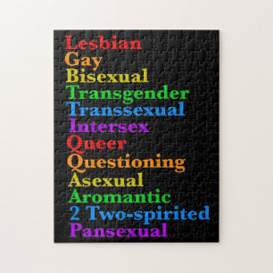 Puzzle LGBTTIQQAA2P Fierté Diversité arc-en-ciel Acronyme