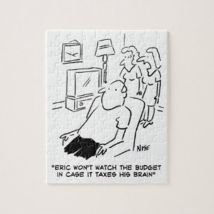 Puzzle L'homme ne regardera pas le budget à la télé