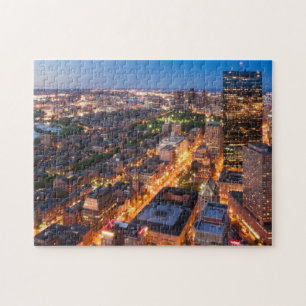 Puzzle L'horizon de Boston au crépuscule