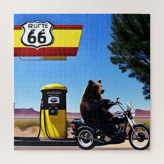Puzzle L'IA est un ours noir sur une moto ! (Vertical)