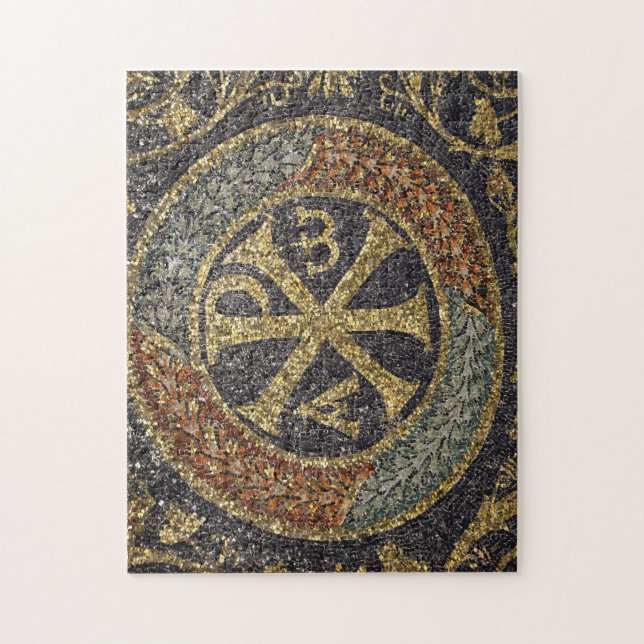 Puzzle L'icône grecque de la mosaïque byzantine Chi Rho (Vertical)