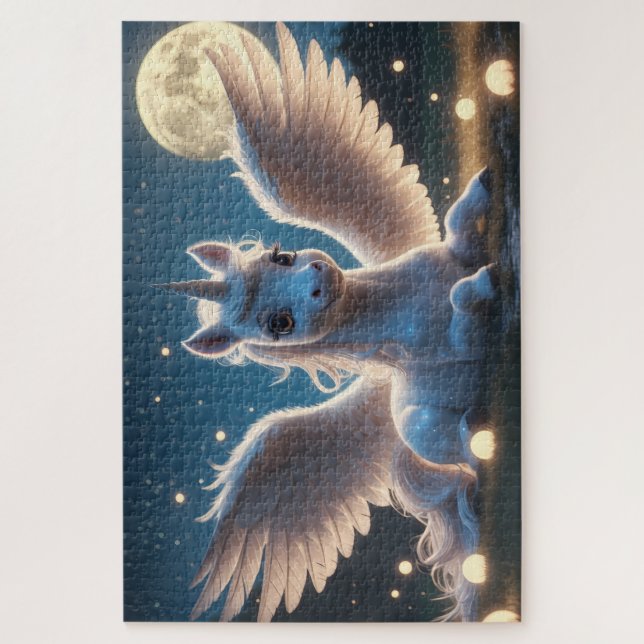 Puzzle Licorne blanche avec ailes (Vertical)