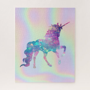 Puzzle Licorne Holographique Abstraite Ombrée Tendance
