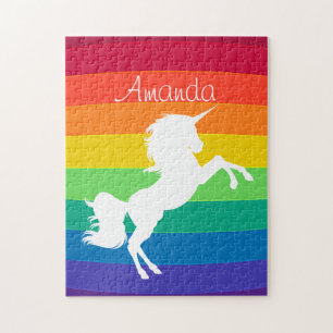 Puzzle Licorne Personnalisée Personnalisée Blanc Motif Ar