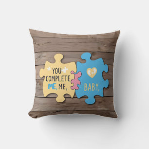 Puzzle-Liebe: "You Complete Me, Baby" Kissen