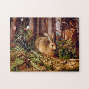 Puzzle Lièvre dans la forêt Hans Hoffmann Rabbit Peinture