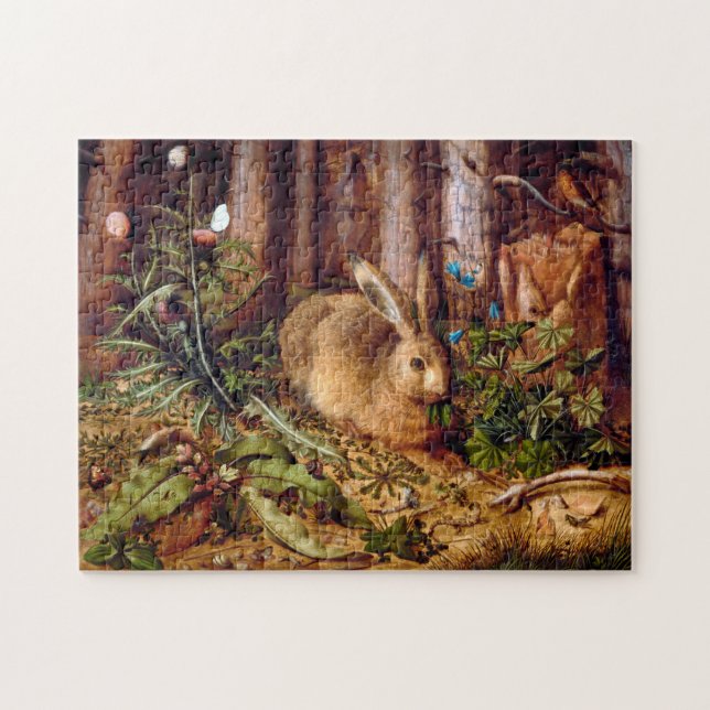 Puzzle Lièvre dans la forêt Hans Hoffmann Rabbit Peinture (Horizontal)