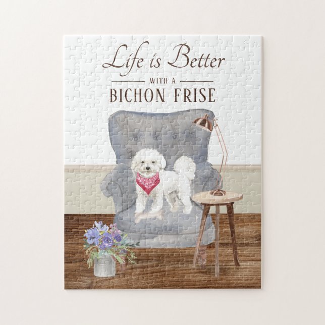 Puzzle Life Is With A Bichon (Vertical)