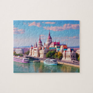Puzzle Ligne aérienne colorée de Budapest
