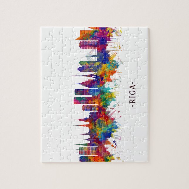 Puzzle Ligne aérienne Riga Lettonie (Vertical)