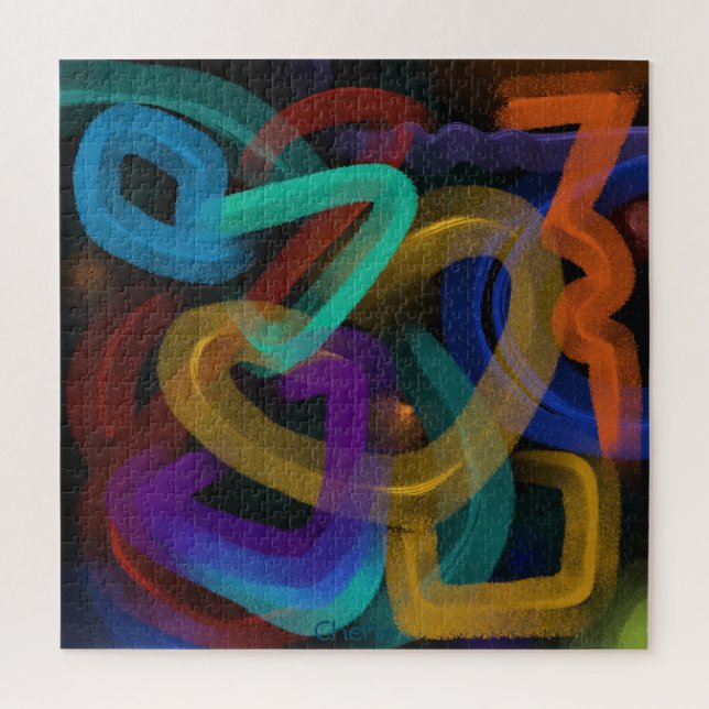 Puzzle Lignes Abstraites | À L'Arête Colorée (Vertical)