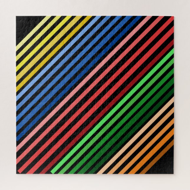 Puzzle - Lignes colorées sur noir (Vertical)