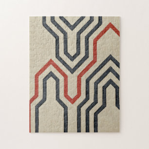 Puzzle Lignes graphiques oranges et bleues