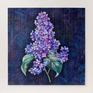 Puzzle Lilas pourpre sur fond décoratif marine