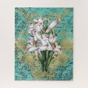 Puzzle Liliums Vintage sur Ephemera Aqua