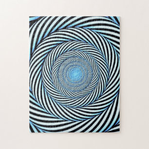 Puzzle L'illusion d'optique défiant le cercle bleu