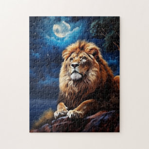 Puzzle Lion au clair de lune