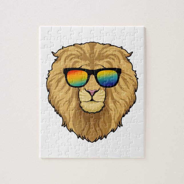 Puzzle Lion avec lunettes de soleil (Vertical)