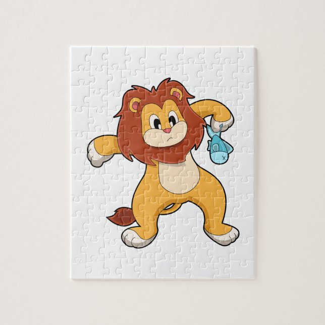 Puzzle Lion avec poisson (Vertical)