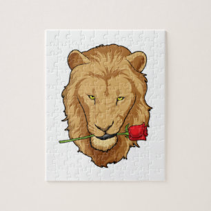 Puzzle Lion avec Rose