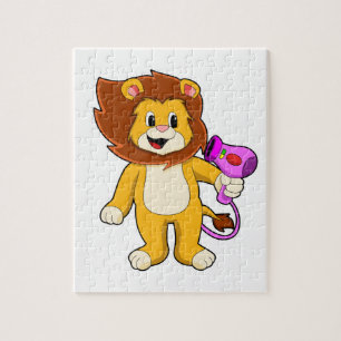 Puzzle Lion avec sèche-cheveux