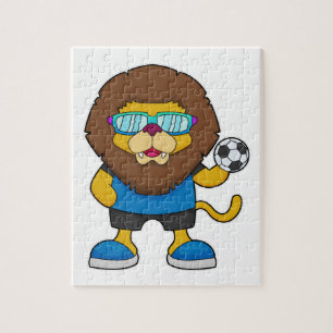 Puzzle Lion comme joueur de football avec Soccer