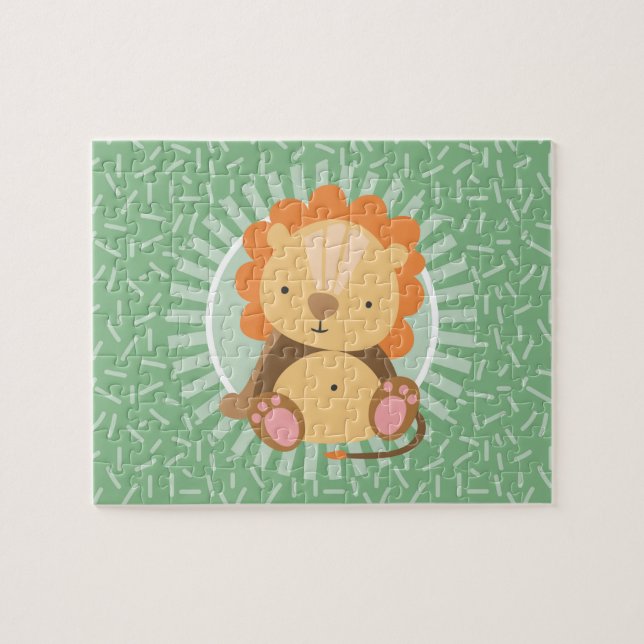 Puzzle Lion de la Jungle mignonne - Animaux de zoo amusan (Horizontal)