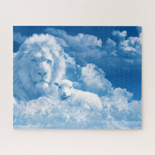 Puzzle Lion et agneau dans les nuages