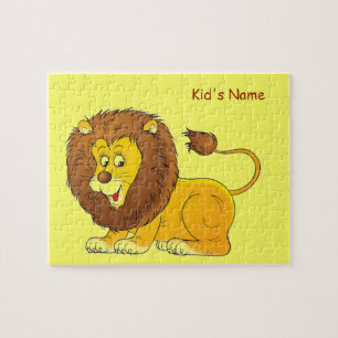 Puzzle Lion Mignon Nom Personnalisé Enfants