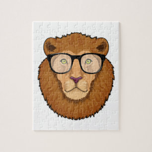 Puzzle Lion Nerd avec lunettes
