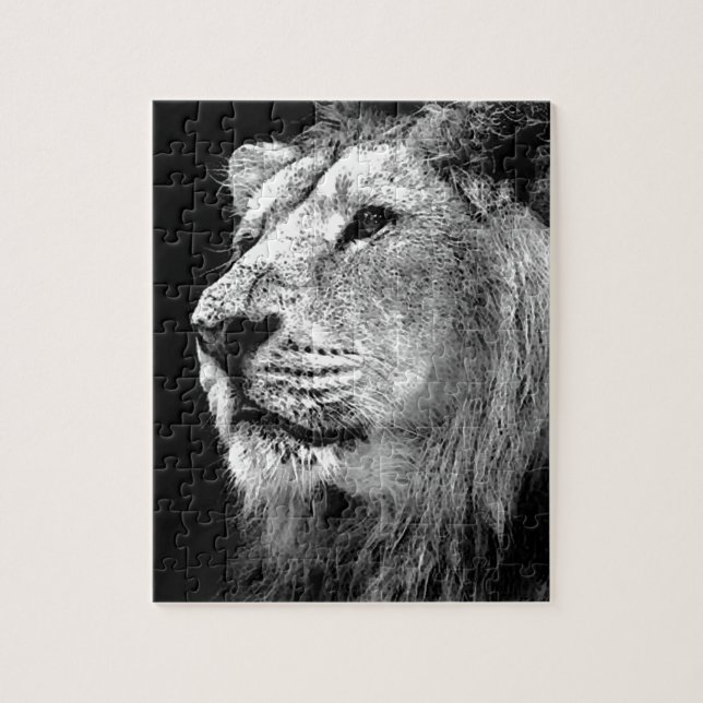 Puzzle Lion noir et blanc (Vertical)